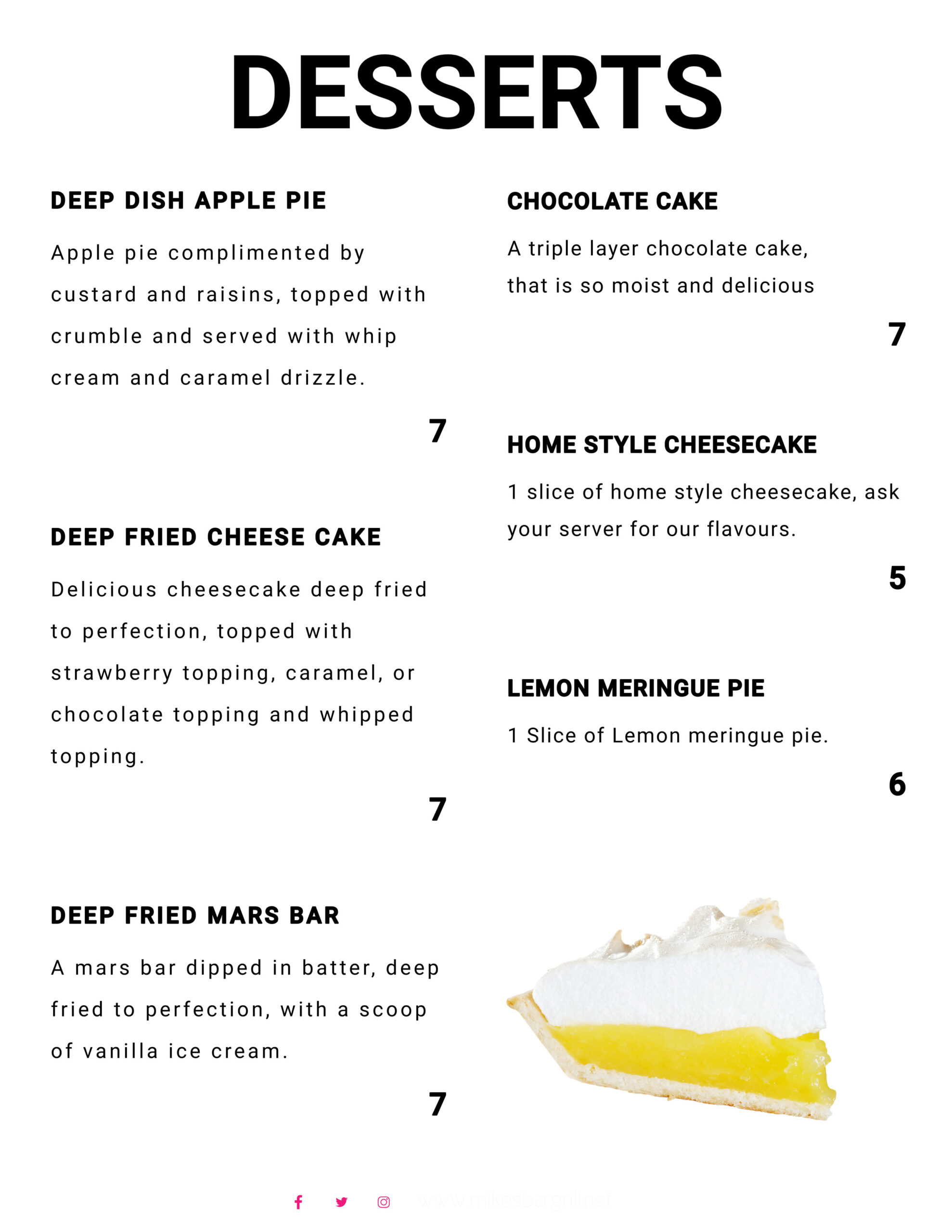 Desserts