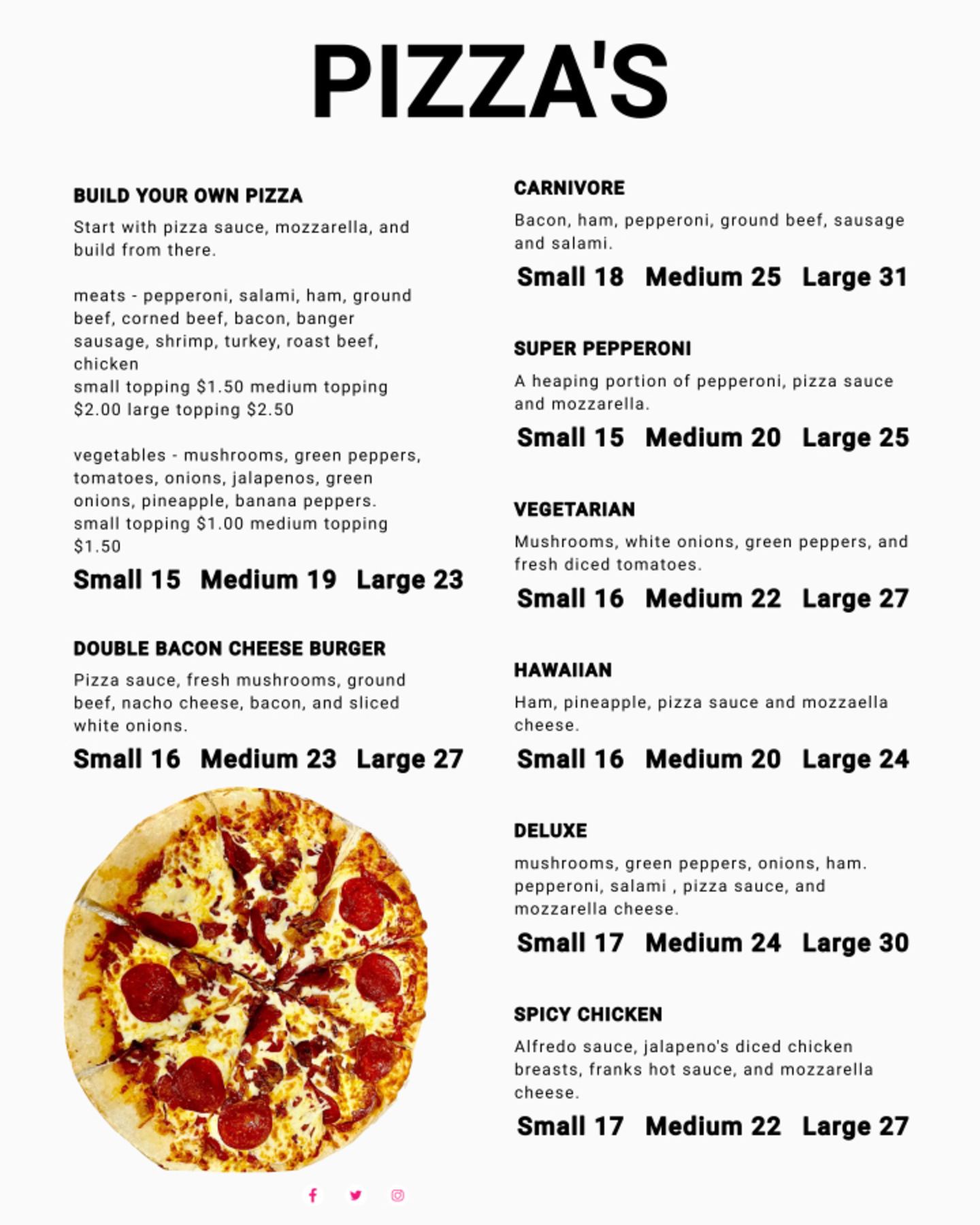 Instagram size of PIZZAS